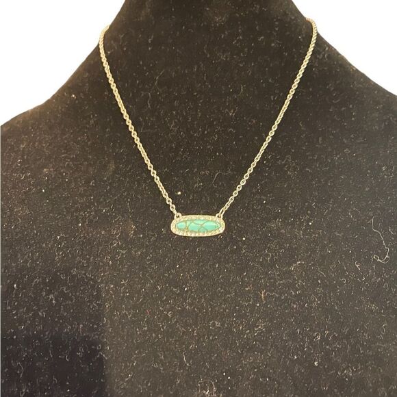 Silver-Tone Turquoise Color Stone Necklace - Picture 8 of 10
